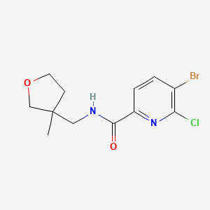 5-Bromo-6-chloro-N-[(3-methyloxolan-3-yl)methyl]pyridine-2-carboxamide