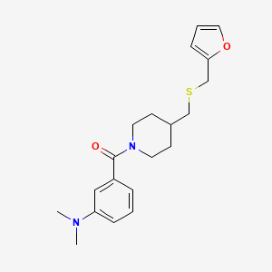 (3-(Dimethylamino)phenyl)(4-(((furan-2-ylmethyl)thio)methyl)piperidin-1-yl)methanone