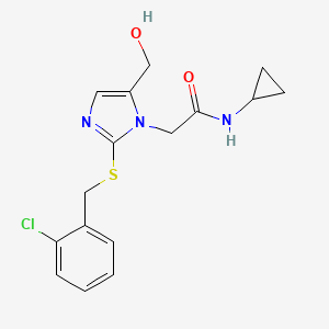 2-(2-((2-chlorobenzyl)thio)-5-(hydroxymethyl)-1H-imidazol-1-yl)-N-cyclopropylacetamide