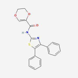 molecular formula C20H16N2O3S B2863341 N-(4,5-diphenylthiazol-2-yl)-5,6-dihydro-1,4-dioxine-2-carboxamide CAS No. 864937-68-8