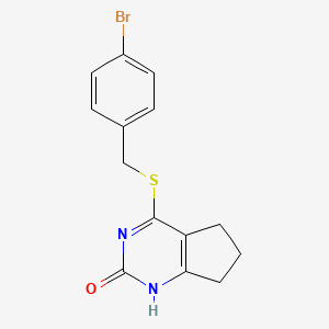 4-((4-bromobenzyl)thio)-6,7-dihydro-1H-cyclopenta[d]pyrimidin-2(5H)-one