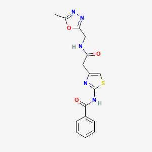 N-(4-(2-(((5-methyl-1,3,4-oxadiazol-2-yl)methyl)amino)-2-oxoethyl)thiazol-2-yl)benzamide