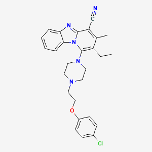 1-{4-[2-(4-Chlorophenoxy)ethyl]piperazin-1-yl}-2-ethyl-3-methylpyrido[1,2-a]benzimidazole-4-carbonitrile