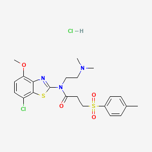 N-(7-chloro-4-methoxybenzo[d]thiazol-2-yl)-N-(2-(dimethylamino)ethyl)-3-tosylpropanamide hydrochloride