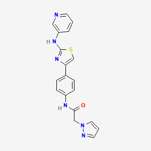 2-(1H-pyrazol-1-yl)-N-(4-(2-(pyridin-3-ylamino)thiazol-4-yl)phenyl)acetamide