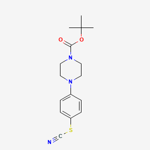 molecular formula C16H21N3O2S B2863380 tert-Butyl 4-[4-(cyanosulfanyl)phenyl]piperazine-1-carboxylate CAS No. 1803607-08-0
