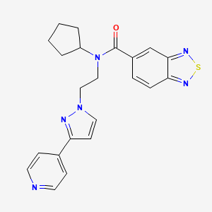N-cyclopentyl-N-(2-(3-(pyridin-4-yl)-1H-pyrazol-1-yl)ethyl)benzo[c][1,2,5]thiadiazole-5-carboxamide