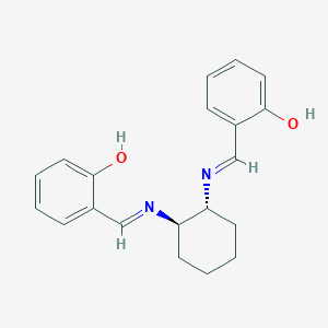molecular formula C20H22N2O2 B2863383 2,2'-((1E,1'E)-(trans-cyclohexane-1,2-diylbis(azanylylidene))bis(methanylylidene))diphenol CAS No. 176776-60-6