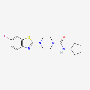 molecular formula C17H21FN4OS B2863404 N-cyclopentyl-4-(6-fluoro-1,3-benzothiazol-2-yl)piperazine-1-carboxamide CAS No. 1209968-90-0
