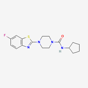 molecular formula C17H21FN4OS B2863404 N-cyclopentyl-4-(6-fluorobenzo[d]thiazol-2-yl)piperazine-1-carboxamide CAS No. 1209968-90-0