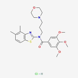 molecular formula C26H34ClN3O5S B2863416 N-(4,5-dimethylbenzo[d]thiazol-2-yl)-3,4,5-trimethoxy-N-(3-morpholinopropyl)benzamide hydrochloride CAS No. 1215517-74-0