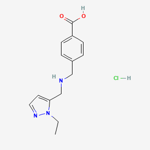 4-([(1-Ethyl-1H-pyrazol-5-yl)methyl]aminomethyl)benzoic acid hydrochloride