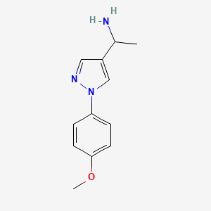 molecular formula C12H15N3O B2863428 1-[1-(4-methoxyphenyl)-1H-pyrazol-4-yl]ethanamine CAS No. 1049988-80-8