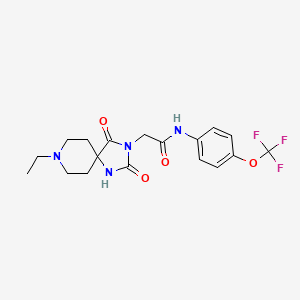 molecular formula C18H21F3N4O4 B2863442 2-(8-ethyl-2,4-dioxo-1,3,8-triazaspiro[4.5]decan-3-yl)-N-(4-(trifluoromethoxy)phenyl)acetamide CAS No. 941927-77-1