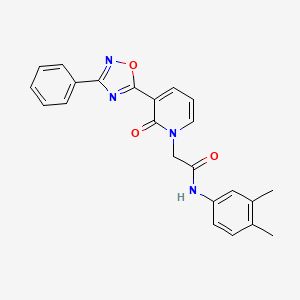 molecular formula C23H20N4O3 B2863486 N-(3,4-dimethylphenyl)-2-[2-oxo-3-(3-phenyl-1,2,4-oxadiazol-5-yl)pyridin-1(2H)-yl]acetamide CAS No. 1105214-75-2