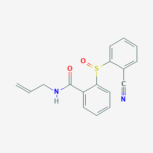 molecular formula C17H14N2O2S B2863487 N-Allyl-2-((2-cyanophenyl)sulfinyl)benzenecarboxamide CAS No. 477710-72-8