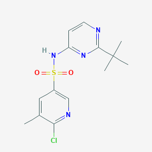 molecular formula C14H17ClN4O2S B2863491 N-(2-tert-butylpyrimidin-4-yl)-6-chloro-5-methylpyridine-3-sulfonamide CAS No. 1797768-99-0