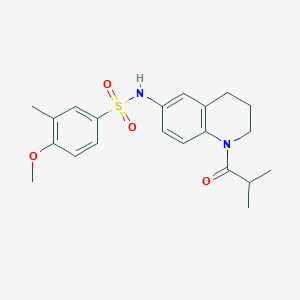 molecular formula C21H26N2O4S B2863495 N-(1-异丁酰-1,2,3,4-四氢喹啉-6-基)-4-甲氧基-3-甲基苯磺酰胺 CAS No. 946258-46-4