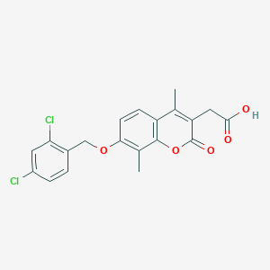 molecular formula C20H16Cl2O5 B2863500 2-[7-[(2,4-Dichlorophenyl)methoxy]-4,8-dimethyl-2-oxochromen-3-yl]acetic acid CAS No. 887691-49-8