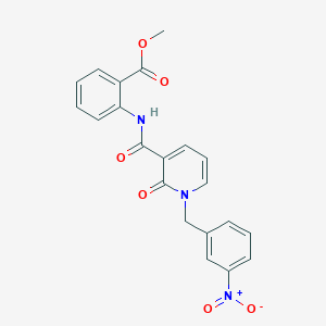 molecular formula C21H17N3O6 B2863510 methyl 2-{1-[(3-nitrophenyl)methyl]-2-oxo-1,2-dihydropyridine-3-amido}benzoate CAS No. 946332-14-5