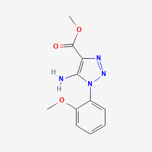 molecular formula C11H12N4O3 B2863525 Methyl 5-amino-1-(2-methoxyphenyl)-1H-1,2,3-triazole-4-carboxylate CAS No. 1221715-75-8