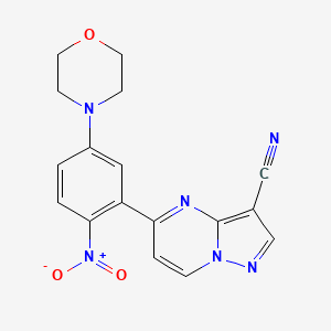 molecular formula C17H14N6O3 B2863532 5-(5-Morpholino-2-nitrophenyl)pyrazolo[1,5-a]pyrimidine-3-carbonitrile CAS No. 866018-59-9