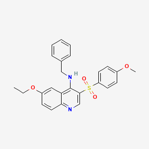 molecular formula C25H24N2O4S B2863581 N-benzyl-6-ethoxy-3-(4-methoxybenzenesulfonyl)quinolin-4-amine CAS No. 895640-25-2