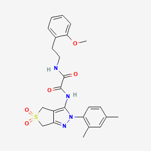 molecular formula C24H26N4O5S B2863598 N-[2-(2,4-dimethylphenyl)-5,5-dioxo-2H,4H,6H-5lambda6-thieno[3,4-c]pyrazol-3-yl]-N'-[2-(2-methoxyphenyl)ethyl]ethanediamide CAS No. 919840-15-6