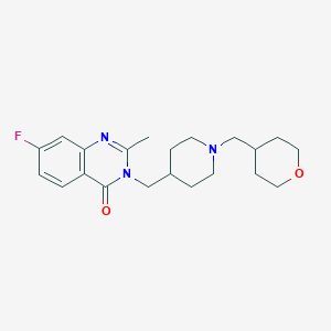 7-Fluoro-2-methyl-3-[[1-(oxan-4-ylmethyl)piperidin-4-yl]methyl]quinazolin-4-one