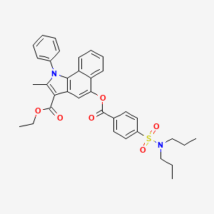 molecular formula C35H36N2O6S B2863616 ethyl 5-[4-(dipropylsulfamoyl)benzoyloxy]-2-methyl-1-phenyl-1H-benzo[g]indole-3-carboxylate CAS No. 392242-76-1