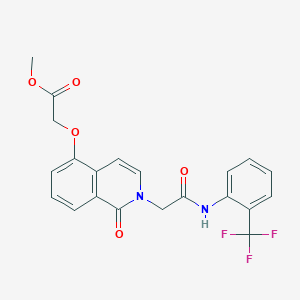 molecular formula C21H17F3N2O5 B2863645 methyl 2-{[1-oxo-2-({[2-(trifluoromethyl)phenyl]carbamoyl}methyl)-1,2-dihydroisoquinolin-5-yl]oxy}acetate CAS No. 868225-17-6