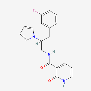 molecular formula C19H18FN3O2 B2863654 N-(3-(3-fluorophenyl)-2-(1H-pyrrol-1-yl)propyl)-2-oxo-1,2-dihydropyridine-3-carboxamide CAS No. 1421459-93-9