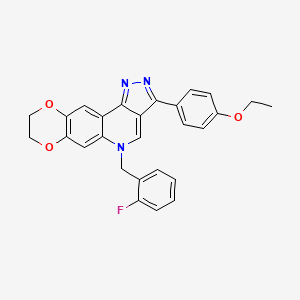 B2863657 3-(4-ethoxyphenyl)-5-(2-fluorobenzyl)-8,9-dihydro-5H-[1,4]dioxino[2,3-g]pyrazolo[4,3-c]quinoline CAS No. 872198-33-9