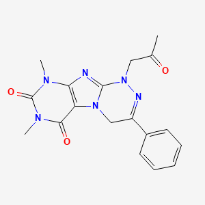 molecular formula C18H18N6O3 B2863673 7,9-dimethyl-1-(2-oxopropyl)-3-phenyl-7,9-dihydro-[1,2,4]triazino[3,4-f]purine-6,8(1H,4H)-dione CAS No. 898448-51-6