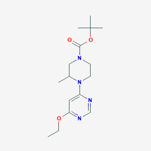 molecular formula C16H26N4O3 B2863679 Tert-butyl 4-(6-ethoxypyrimidin-4-yl)-3-methylpiperazine-1-carboxylate CAS No. 1353952-97-2