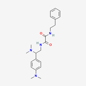 molecular formula C22H30N4O2 B2863694 N-[2-(dimethylamino)-2-[4-(dimethylamino)phenyl]ethyl]-N'-(2-phenylethyl)ethanediamide CAS No. 922868-29-9