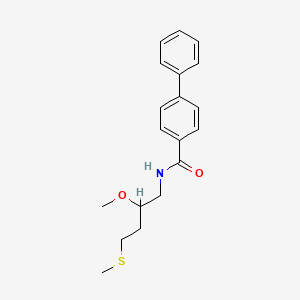 molecular formula C19H23NO2S B2863699 N-[2-methoxy-4-(methylsulfanyl)butyl]-[1,1'-biphenyl]-4-carboxamide CAS No. 2320472-58-8