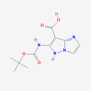 B2863727 6-[(2-Methylpropan-2-yl)oxycarbonylamino]-5H-imidazo[1,2-b]pyrazole-7-carboxylic acid CAS No. 2248275-44-5