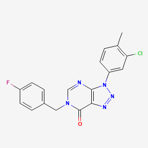 molecular formula C18H13ClFN5O B2863732 3-(3-chloro-4-methylphenyl)-6-[(4-fluorophenyl)methyl]-3H,6H,7H-[1,2,3]triazolo[4,5-d]pyrimidin-7-one CAS No. 893930-36-4