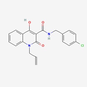 molecular formula C20H17ClN2O3 B2863747 N-[(4-chlorophenyl)methyl]-4-hydroxy-2-oxo-1-(prop-2-en-1-yl)-1,2-dihydroquinoline-3-carboxamide CAS No. 331259-98-4