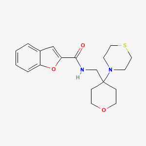 molecular formula C19H24N2O3S B2863767 N-{[4-(thiomorpholin-4-yl)oxan-4-yl]methyl}-1-benzofuran-2-carboxamide CAS No. 2415517-62-1