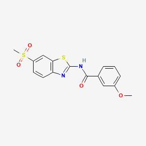 molecular formula C16H14N2O4S2 B2863809 N-(6-METHANESULFONYL-1,3-BENZOTHIAZOL-2-YL)-3-METHOXYBENZAMIDE CAS No. 313469-73-7