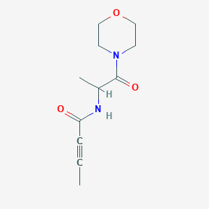 molecular formula C11H16N2O3 B2863816 N-(1-Morpholin-4-yl-1-oxopropan-2-yl)but-2-ynamide CAS No. 2248662-94-2