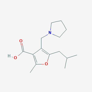 molecular formula C15H24ClNO3 B2863831 5-Isobutyl-2-methyl-4-pyrrolidin-1-ylmethyl-furan-3-carboxylic acid CAS No. 435341-88-1