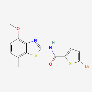 molecular formula C14H11BrN2O2S2 B2863837 5-bromo-N-(4-methoxy-7-methyl-1,3-benzothiazol-2-yl)thiophene-2-carboxamide CAS No. 896676-10-1