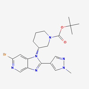 molecular formula C20H25BrN6O2 B2863839 Tert-butyl (3R)-3-[6-bromo-2-(1-methylpyrazol-4-yl)imidazo[4,5-c]pyridin-1-yl]piperidine-1-carboxylate CAS No. 2567489-92-1
