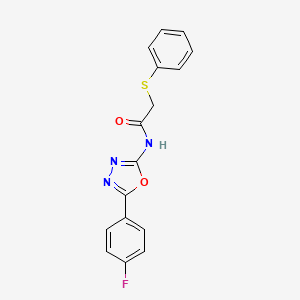 molecular formula C16H12FN3O2S B2863871 N-(5-(4-fluorophenyl)-1,3,4-oxadiazol-2-yl)-2-(phenylthio)acetamide CAS No. 895487-56-6