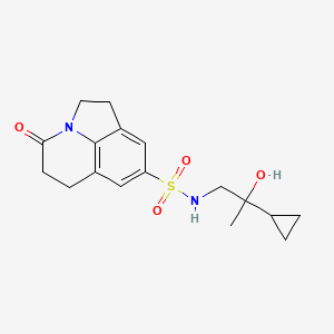 molecular formula C17H22N2O4S B2863889 N-(2-cyclopropyl-2-hydroxypropyl)-11-oxo-1-azatricyclo[6.3.1.0^{4,12}]dodeca-4(12),5,7-triene-6-sulfonamide CAS No. 1788674-20-3