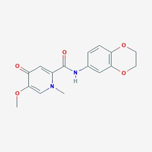 molecular formula C16H16N2O5 B2863894 N-(2,3-dihydro-1,4-benzodioxin-6-yl)-5-methoxy-1-methyl-4-oxo-1,4-dihydropyridine-2-carboxamide CAS No. 1040659-53-7