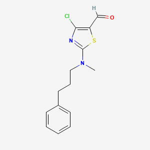 molecular formula C14H15ClN2OS B2863904 4-Chloro-2-(methyl(3-phenylpropyl)amino)thiazole-5-carbaldehyde CAS No. 914348-68-8